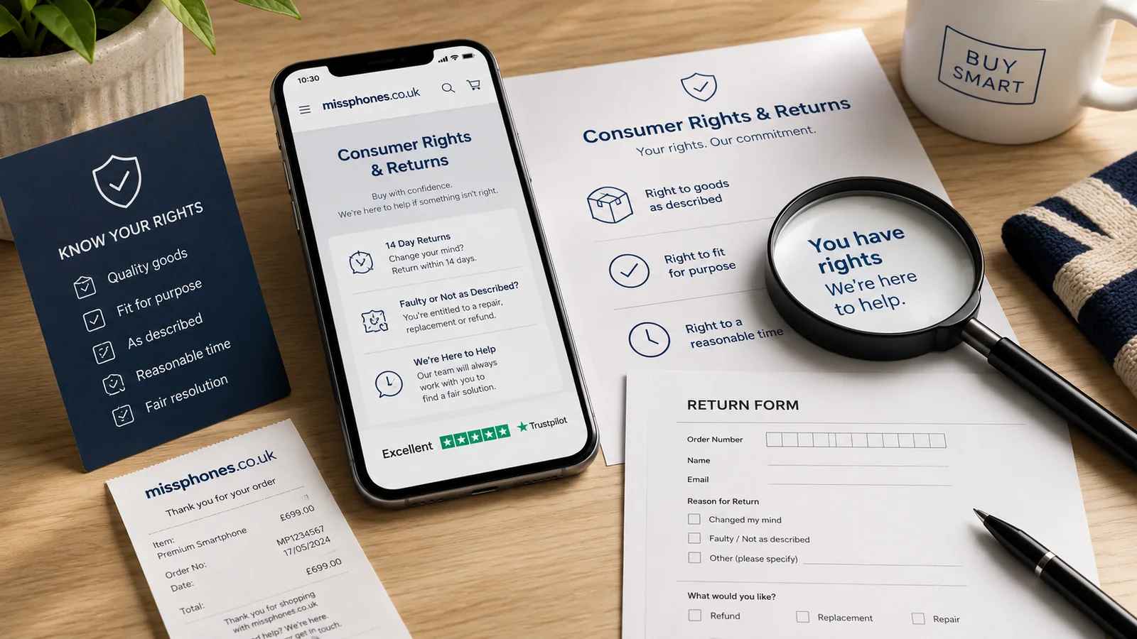 Phone Warranty — editorial illustration