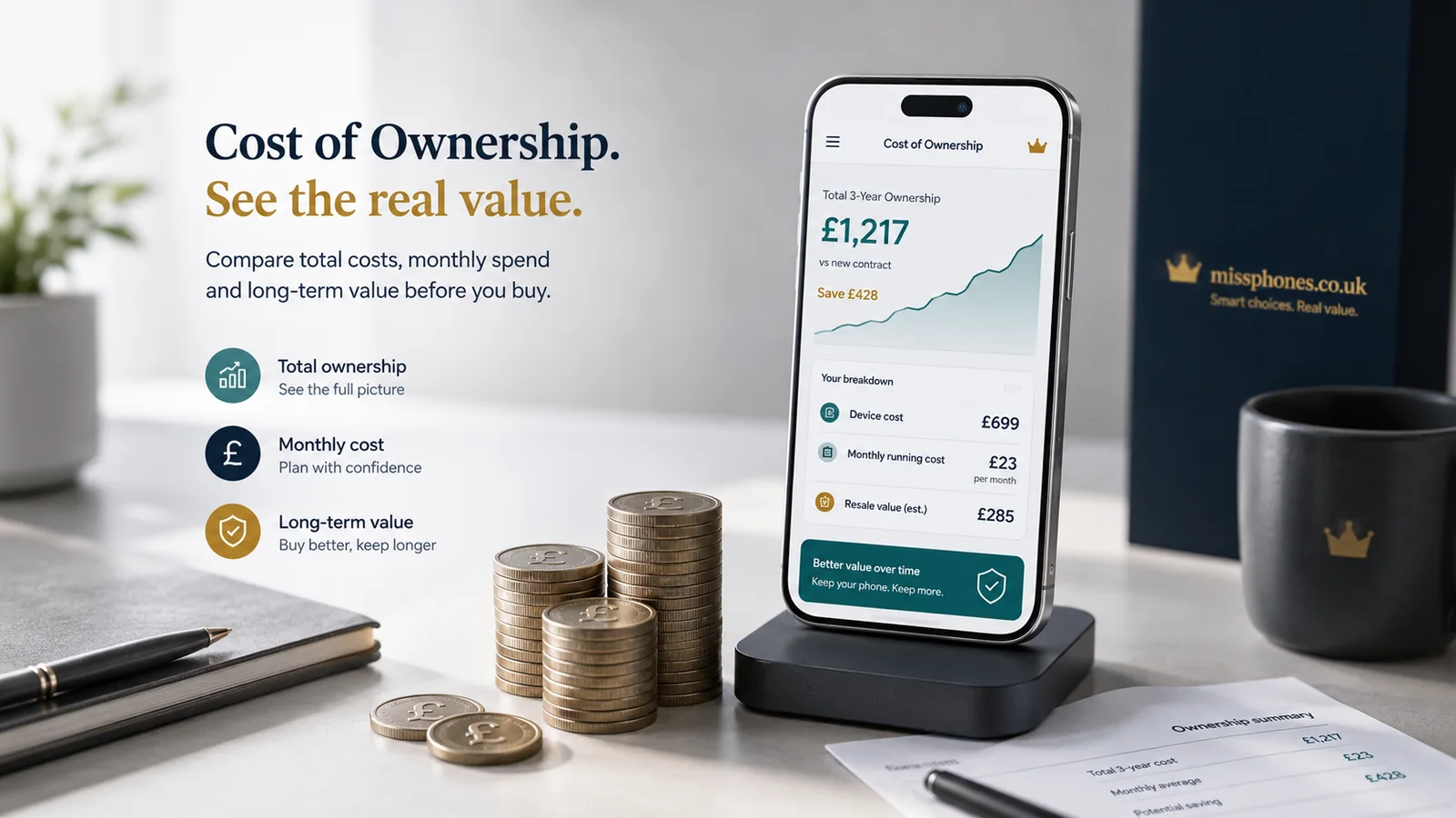 Phone Contract Cost Guide — editorial illustration